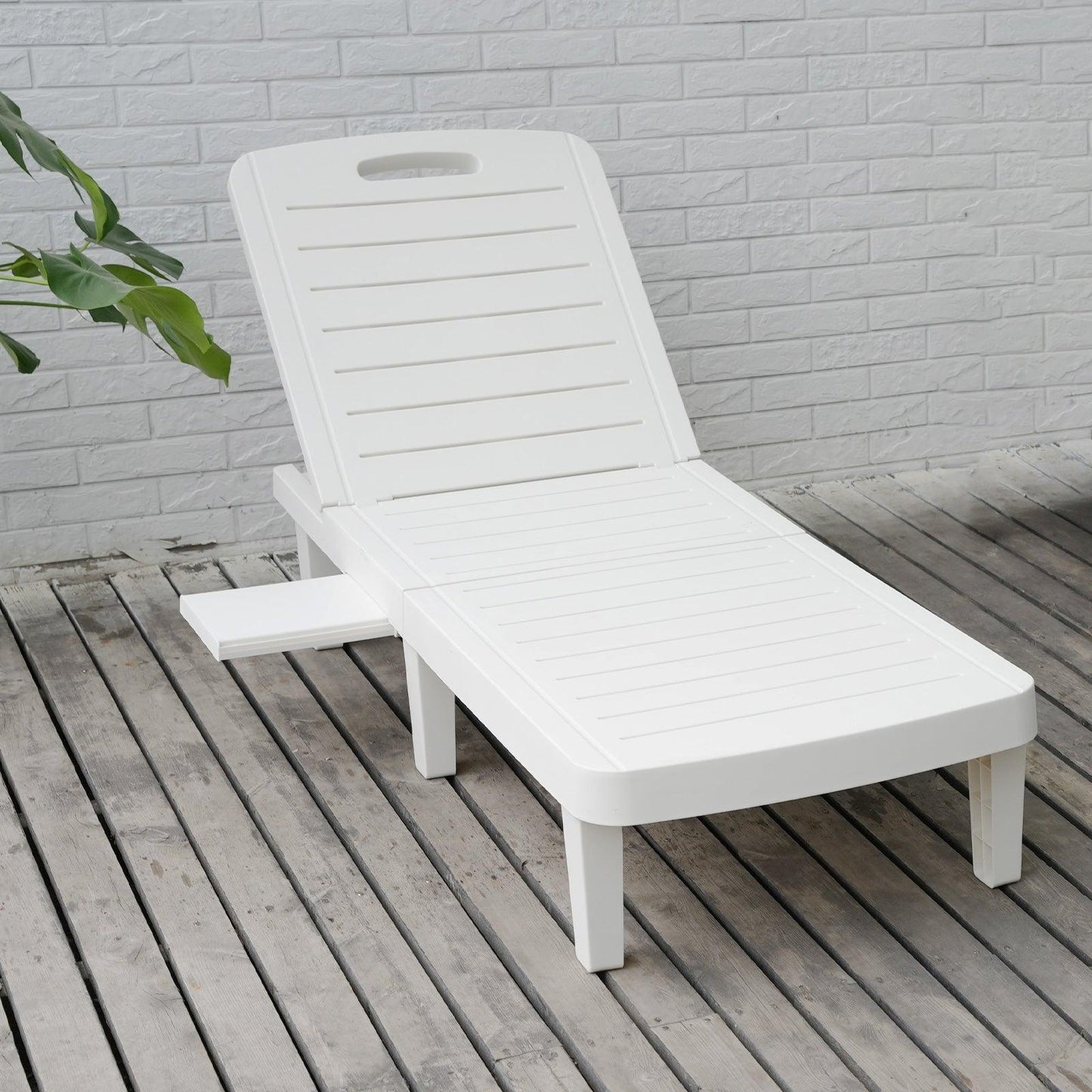 Luckyermore 74" Outdoor Chaise Lounge Patio Pool Lounge Chairs with 4 Level Adjustable Backrest 350lbs Weight Capacity