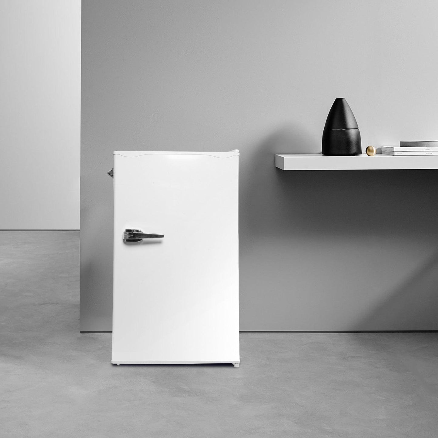 Luckyermore 3.2 Cu.Ft. Small Fridge with Freezer Compact Refrigerator with Adjustable Legs, White