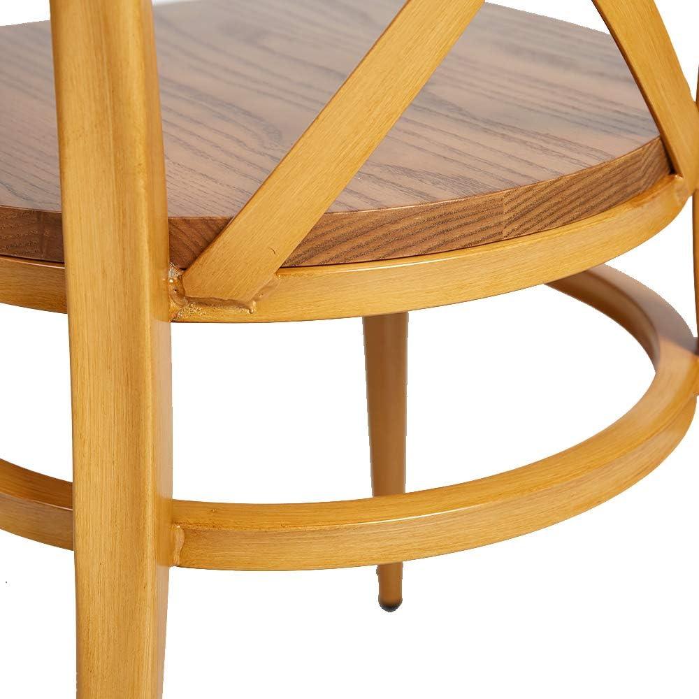 LUCKYERMORE Set of 2 Dining Side Chairs Solid Wood Chair Heavy Duty Metal Frame, Yellow