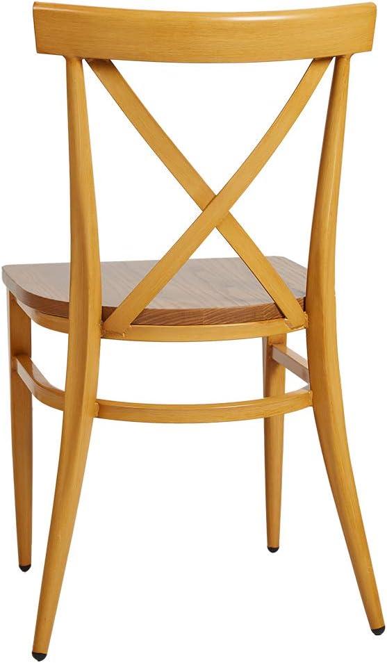 LUCKYERMORE Set of 2 Dining Side Chairs Solid Wood Chair Heavy Duty Metal Frame, Yellow