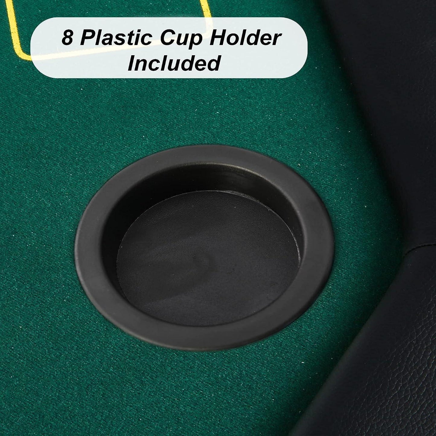 LUCKYERMORE 48" Octagon Folding Poker Table 8 Player Texas Blackjack Poker Mat, PVC Cup Holder