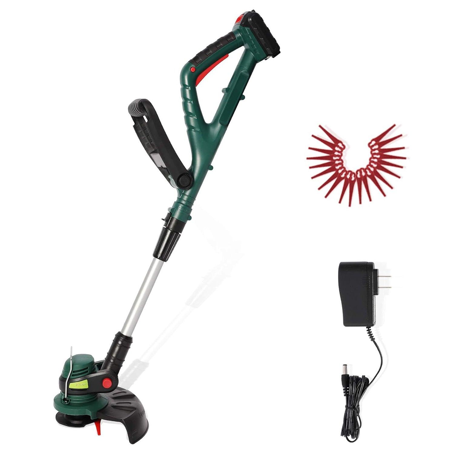 20V Cordless String Trimmer/Edger, 10” Cutting Path, 2.0Ah Battery & Charger Included - Luckyermore