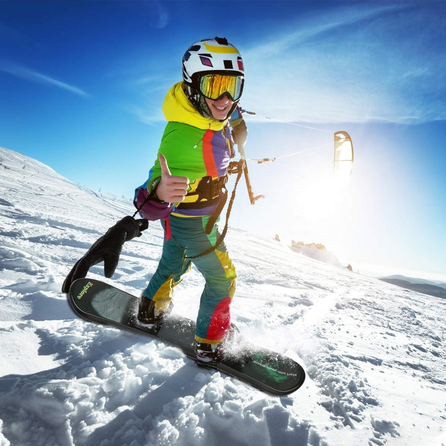 Snowboard for Kids Beginners Age 5-15 with Adjustable Step-in Bindings Winter Sport Ski Snow Board