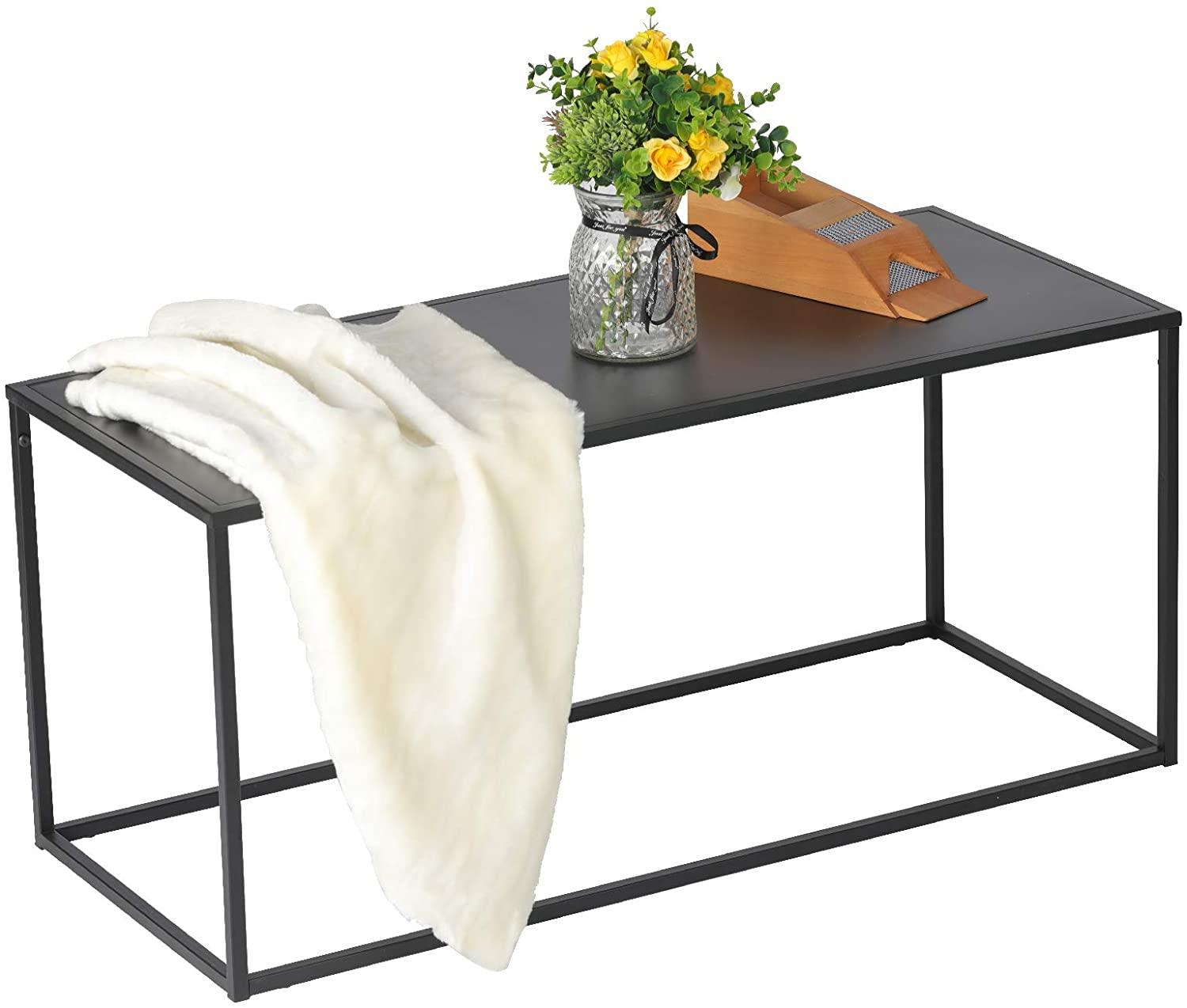 Simple Style Tea Table Modern Coffee Table with Metal Frame Light Weight Tea Table (1 Tier) - Luckyermore