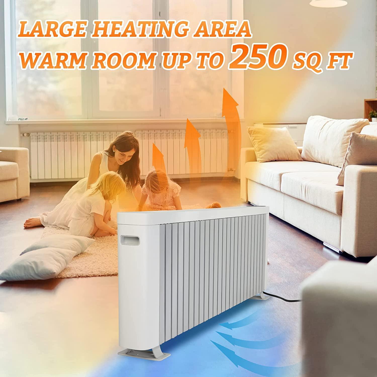 1500W Electric Baseboard Heater Large Room Space Heater with Silent Operation