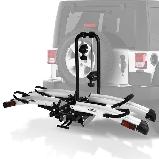 Hitch Bike Rack for 2 Bikes Foldable Platform Style Bicycle Car Racks with Wheels
