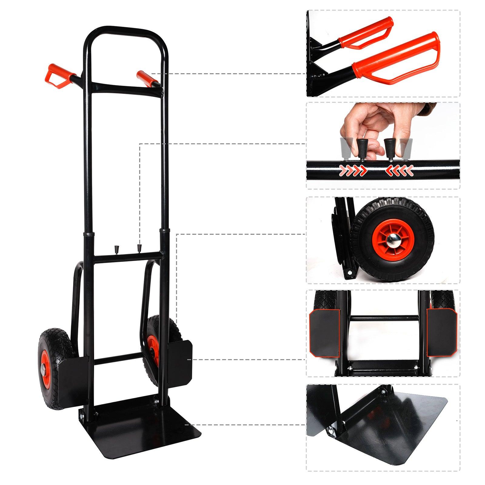 Hand Truck with Telescope Handle Dolly Cart Trolley Cart for Moving, 440lbs Capacity - Luckyermore