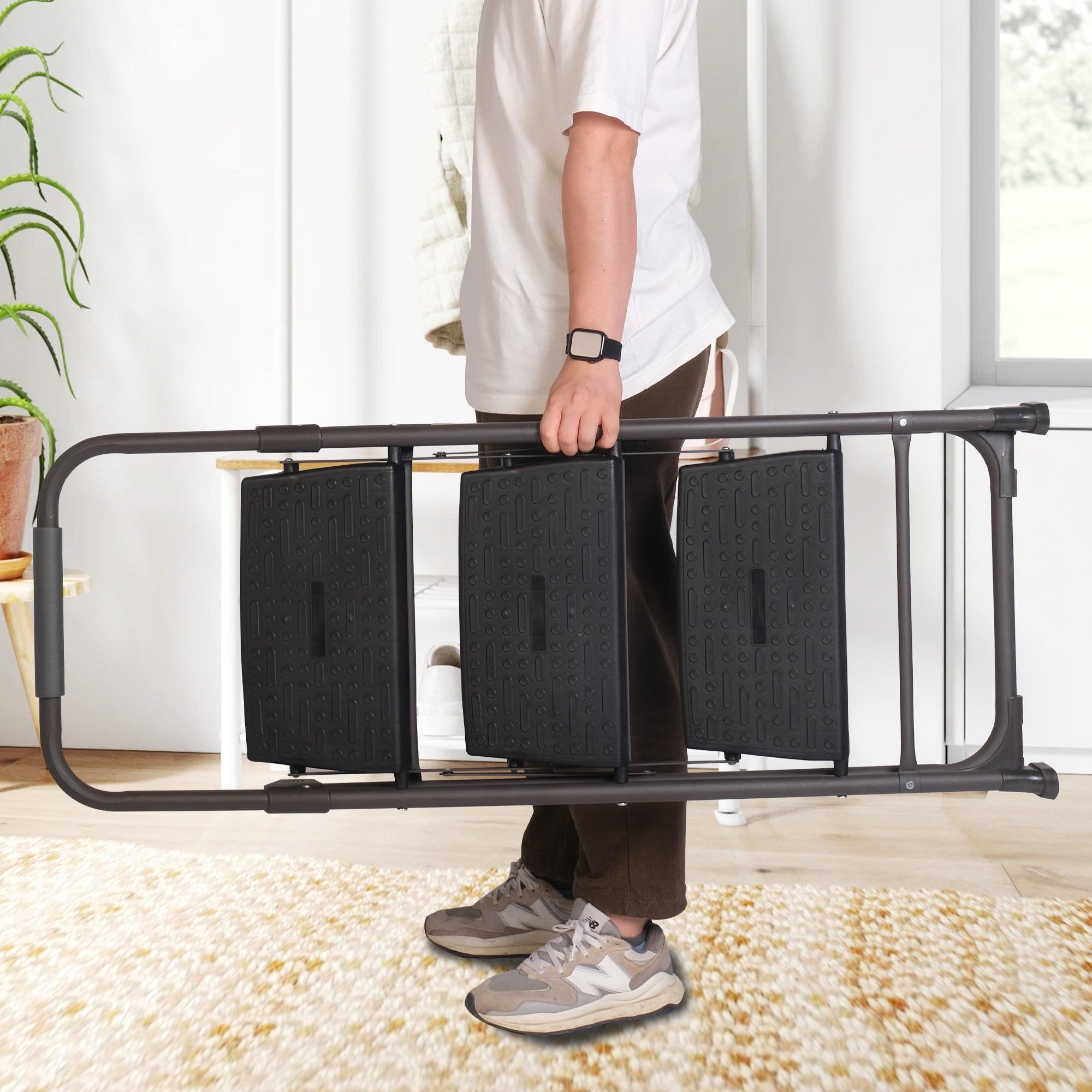 3 Step Portable Folding Ladder Step Stool with Wide Anti-Slip Pedal and Handgrip - Luckyermore