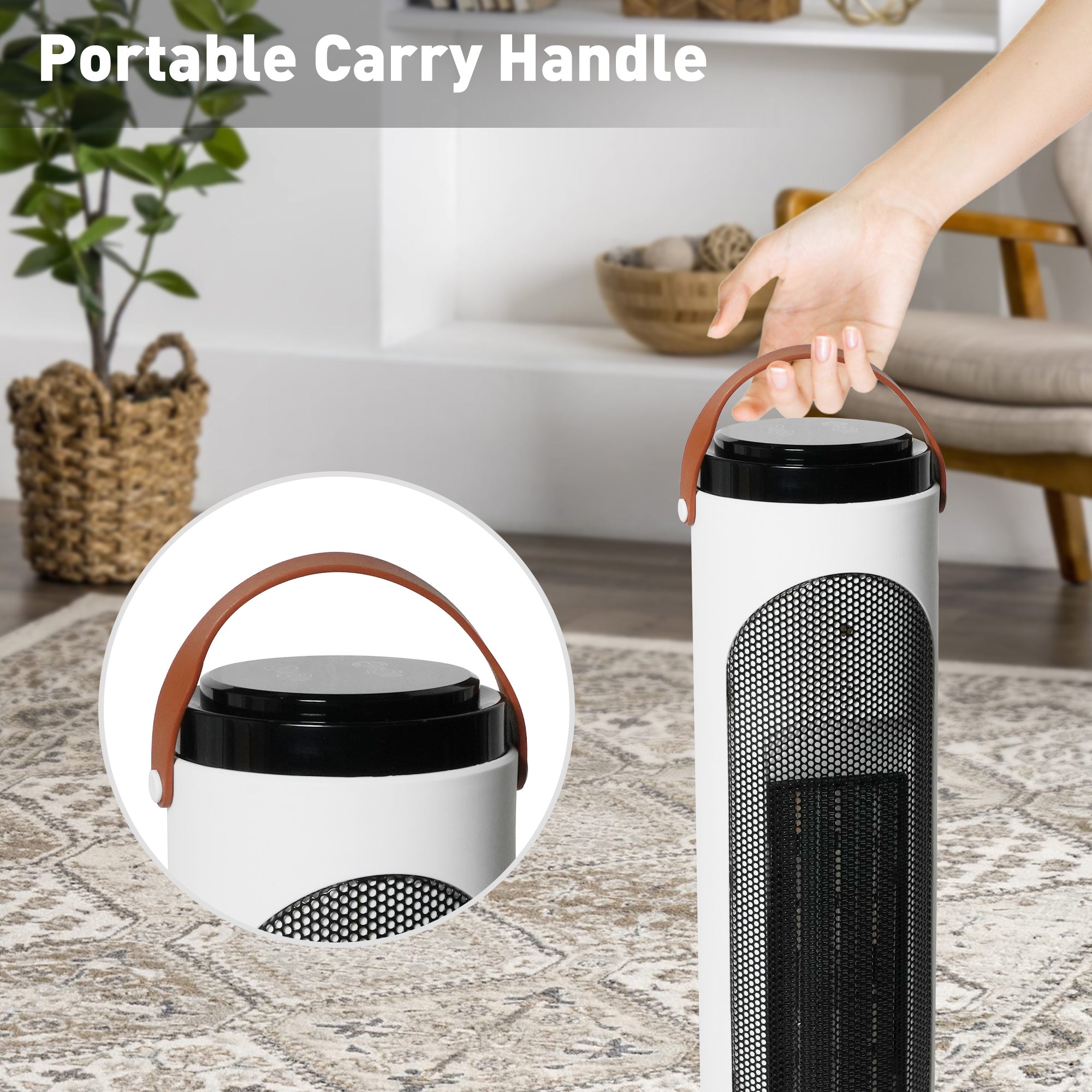 1500W Space Heater with Remote Ceramic Tower Space Heater 3 Modes 24h Timer