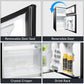 Luckyermore 3.2 Cu.Ft. 2-Door Fridge with Freezer Compact Refrigerator with Glass Shelves