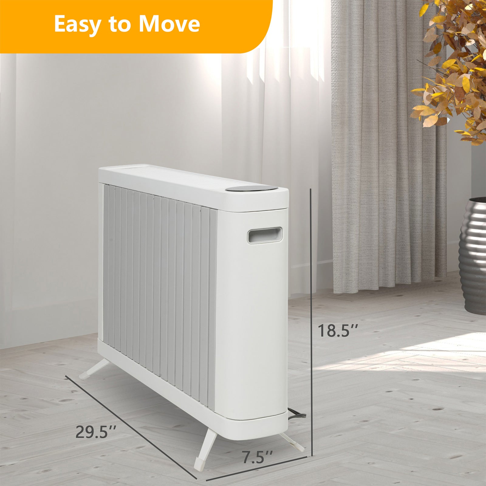 1500W Smart Radiator Space Heater with 3 Heating Modes Adjustable Thermostat