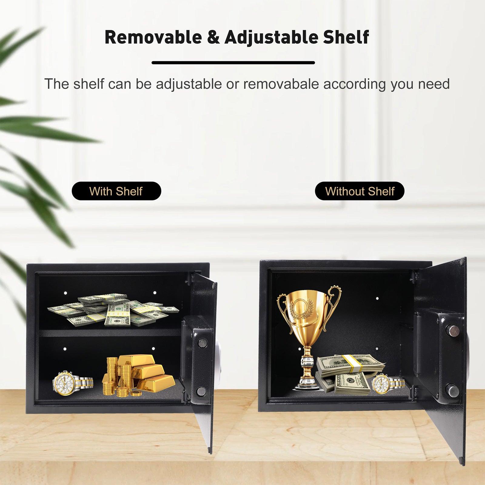 1.4 Cu Ft Home Safe Box Money Safe with Dual Warning Alarm Digital Keypad and Removable Shelf - Luckyermore