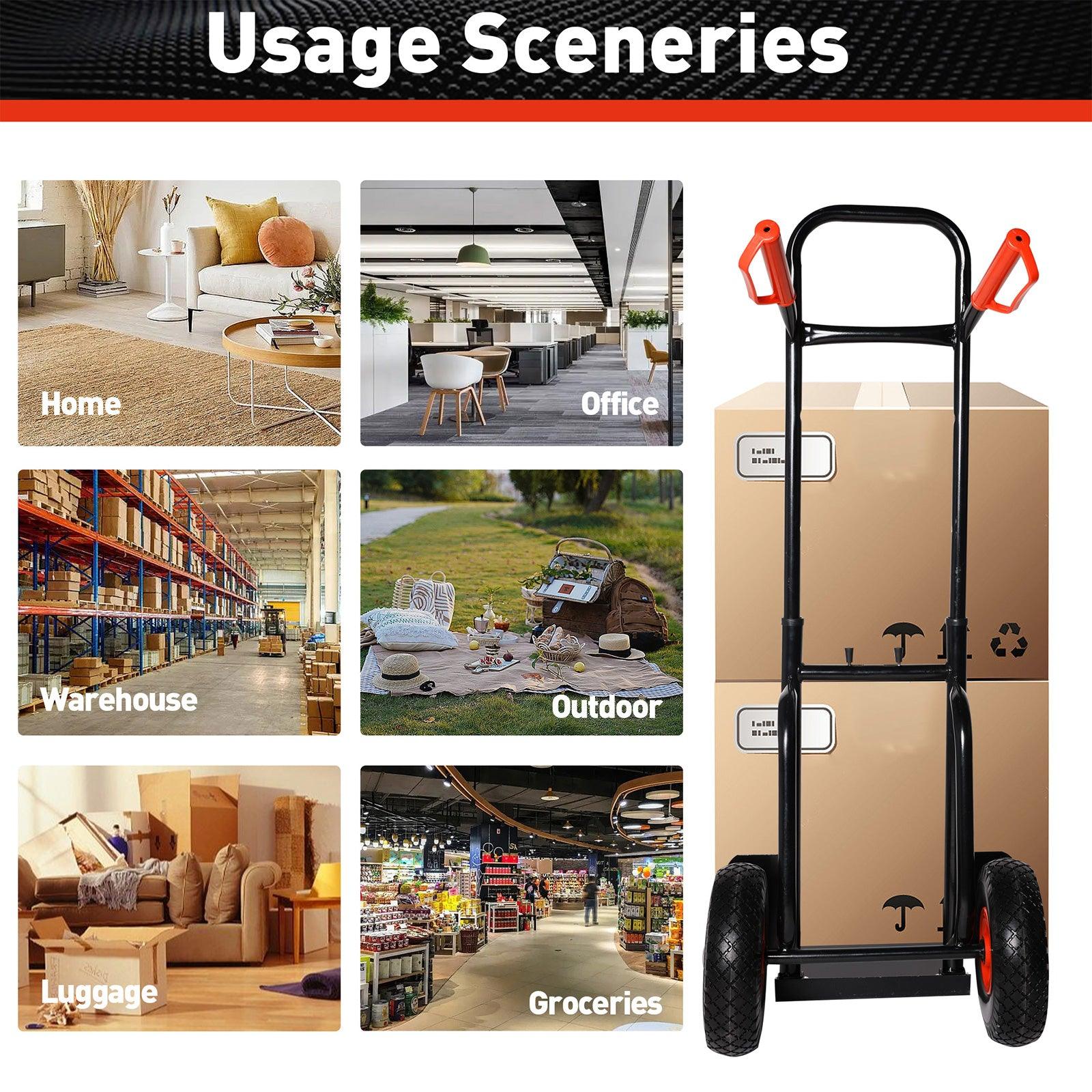 Hand Truck with Telescope Handle Dolly Cart Trolley Cart for Moving, 440lbs Capacity - Luckyermore