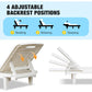 Luckyermore 74" Outdoor Chaise Lounge Patio Pool Lounge Chairs with 4 Level Adjustable Backrest 350lbs Weight Capacity