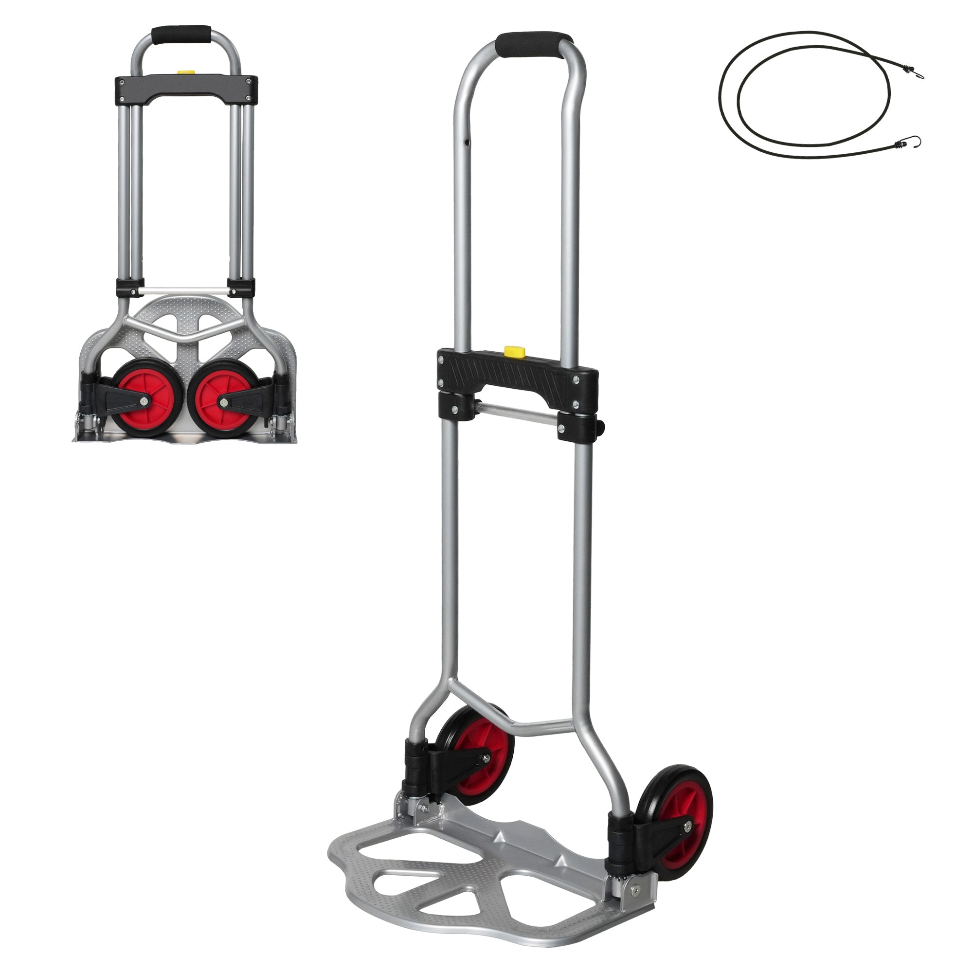 Portable Folding Hand Truck Dolly Hand Cart Aluminum with Telescoping Handle, 132lbs Capacity