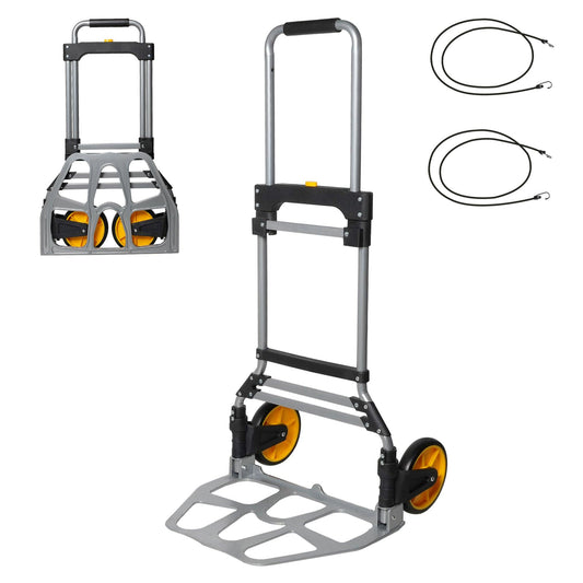 Folding Hand Truck Dolly Hand Cart Aluminum with Telescoping Handle, 330lbs Capacity