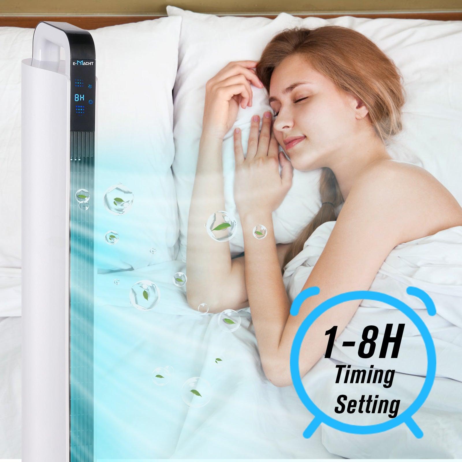35" Standing Fan with Remote, Bladeless Fan with LED Display & 8H Timer for Home Bedroom Office - Luckyermore