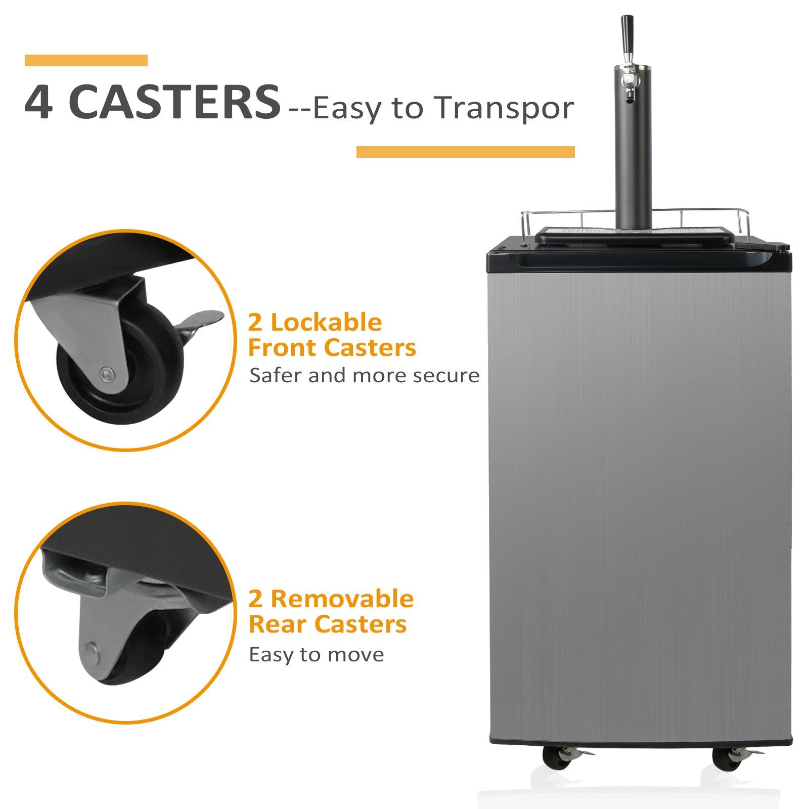 3.4 Cu.Ft Beer Kegerator Beverage Refrigerator Single Tap Direct Draw Beer Dispenser - Luckyermore