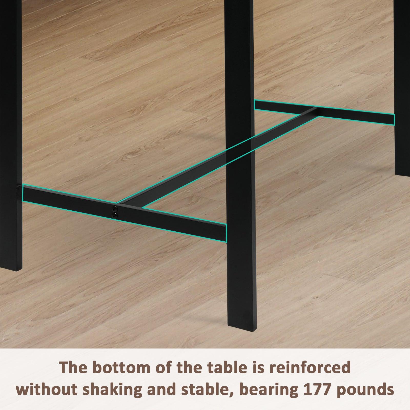 LUCKYERMORE 5 Piece Dining Bar Table Set, 1 Bar Table 47.3" for 4 with 4 Upholstered Bar Stools