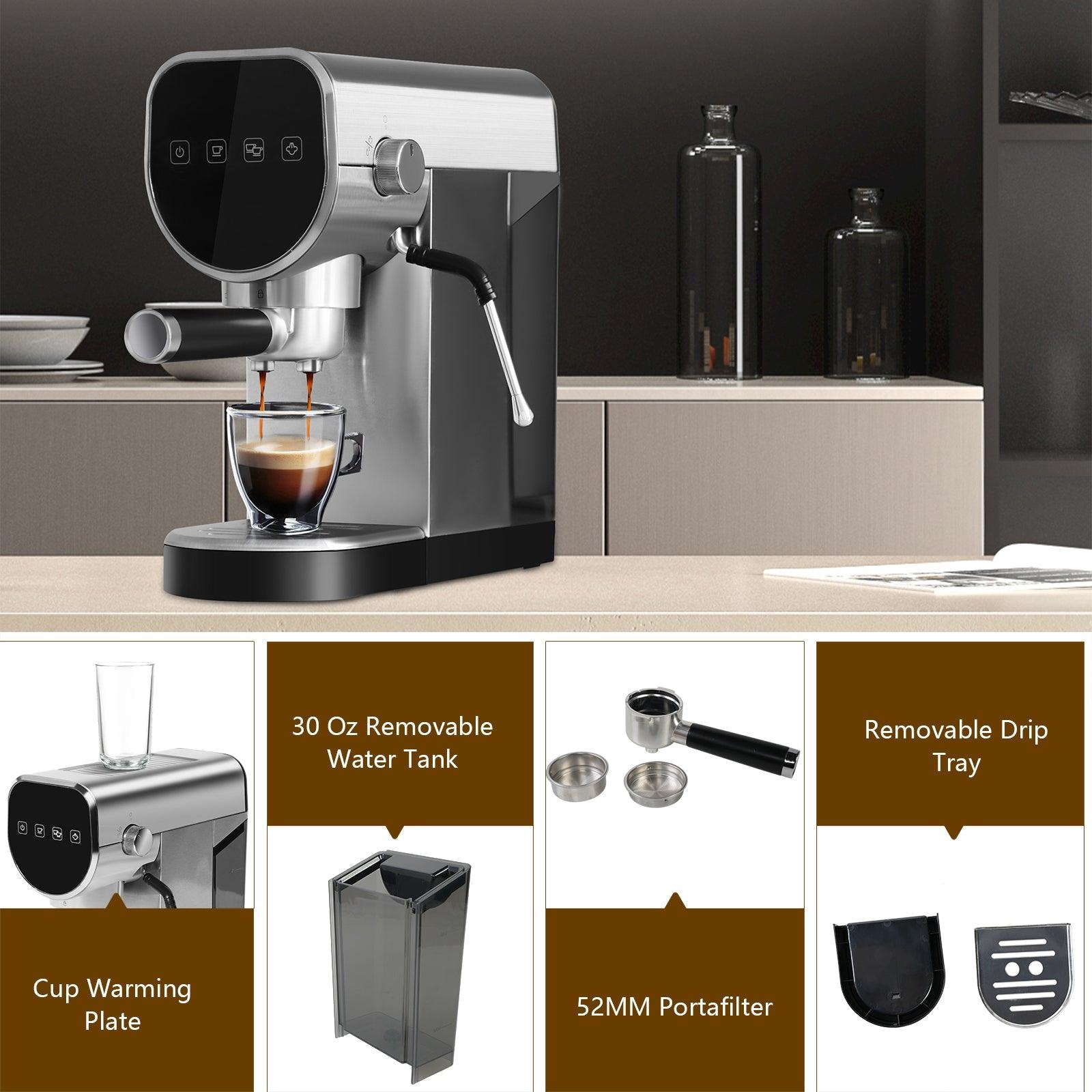 Espresso Machine 20-Bar Pump Manual Coffee Maker with Milk Frother Steam Wand - Luckyermore