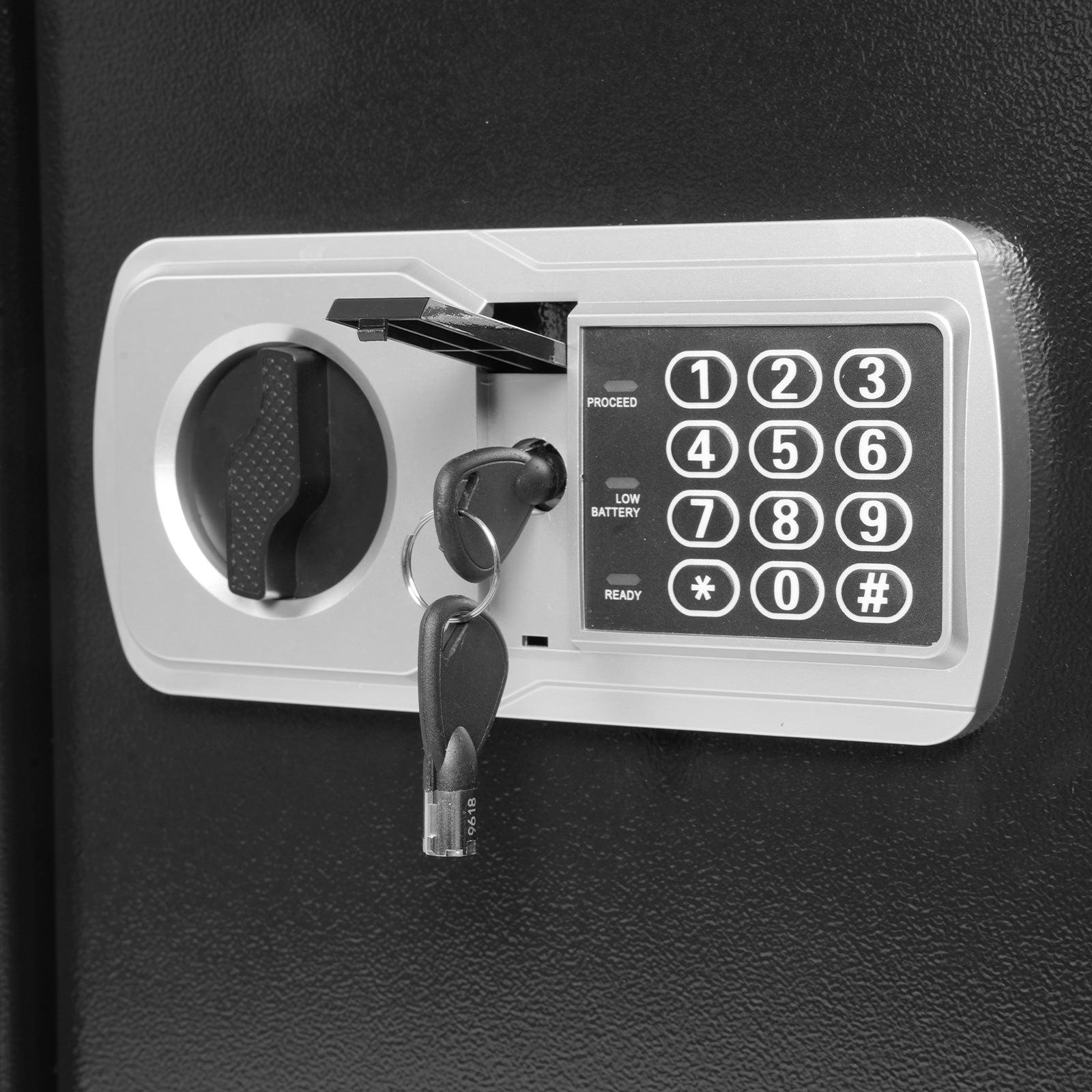 2.8 Cu Ft Large Home Safe Box Money Safe with Dual Warning Alarm Digital Keypad and Removable Shelf - Luckyermore