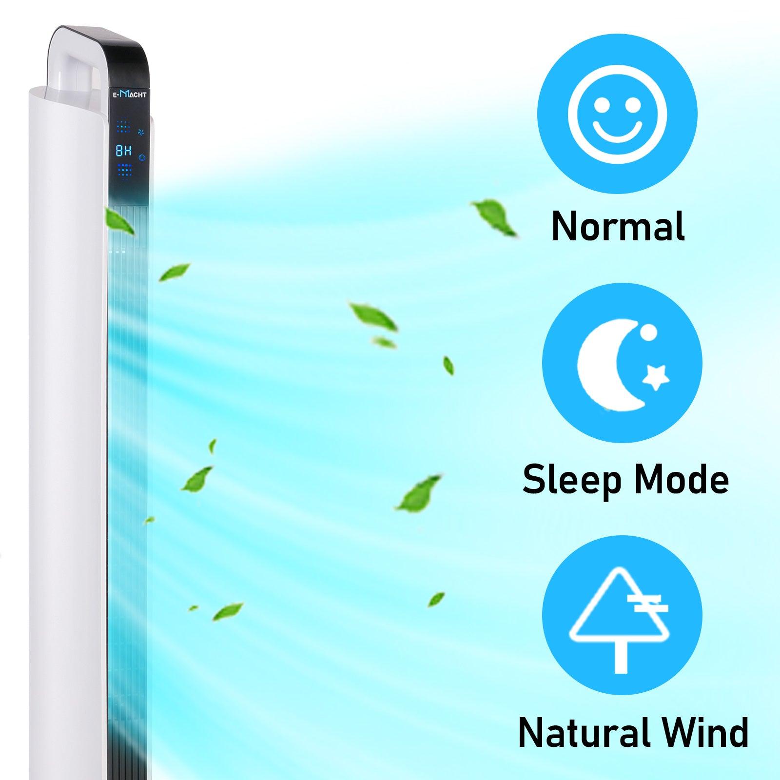 35" Standing Fan with Remote, Bladeless Fan with LED Display & 8H Timer for Home Bedroom Office - Luckyermore