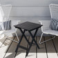 13.7" Square Outdoor Patio Folding Side Table Wood Portable End Table, Black