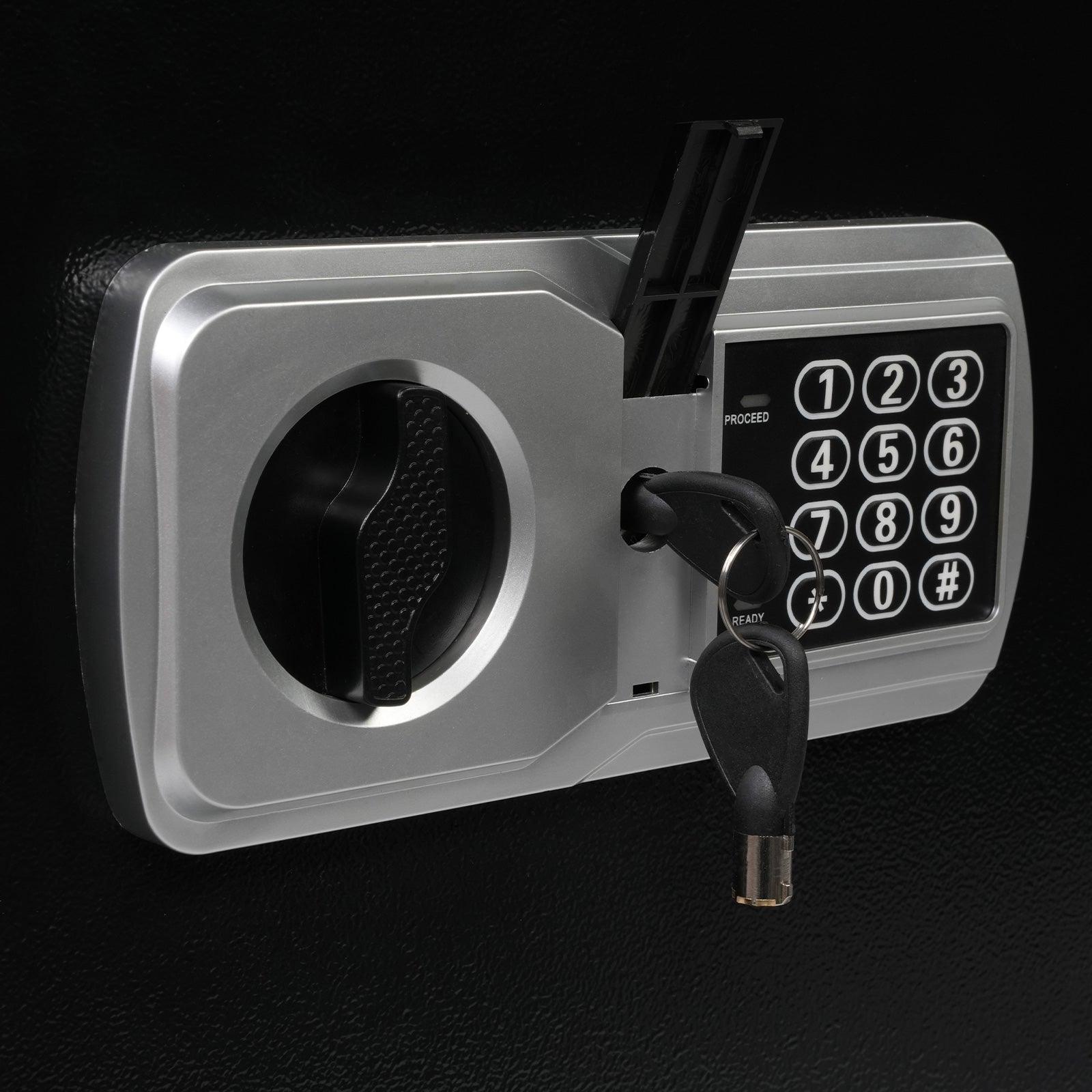 1.5 Cu Ft Home Safe Box Money Safe with Dual Warning Alarm Digital Keypad and Removable Shelf