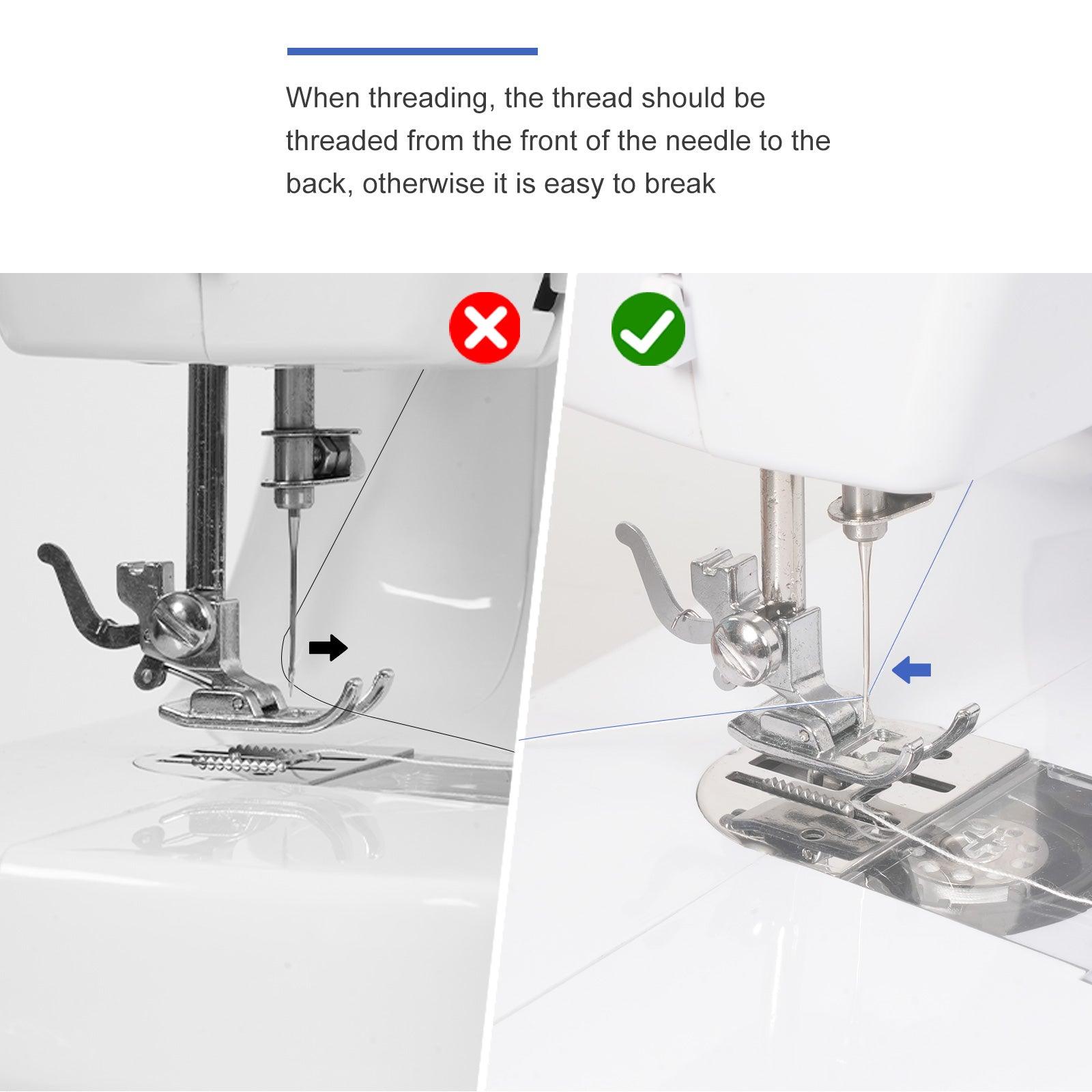 Portable Mini Sewing Machine for Beginners with Foot Pedal 12 Built-In Stitches Double Thread, Blue