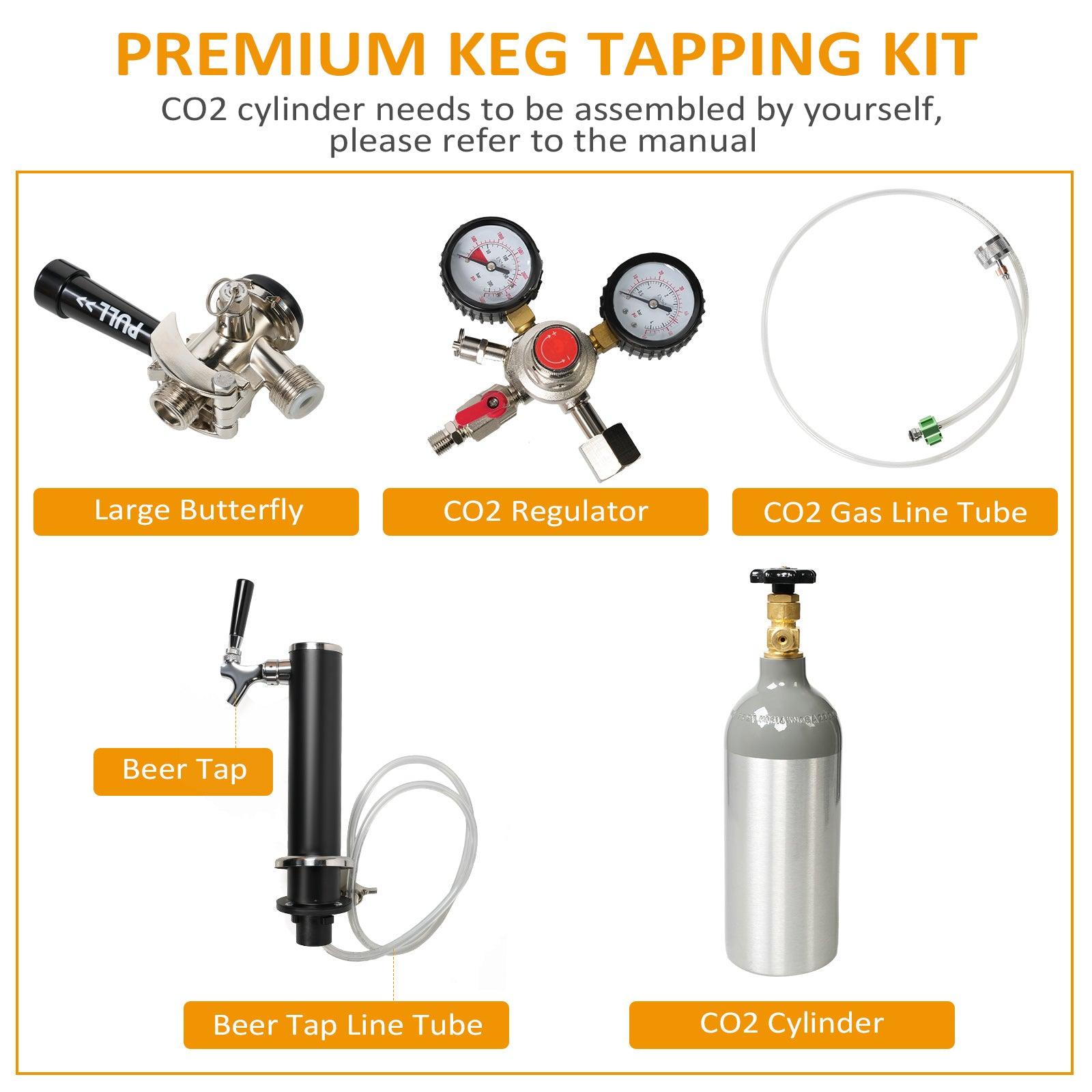 3.4 Cu.Ft Beer Kegerator Beverage Refrigerator Single Tap Direct Draw Beer Dispenser - Luckyermore