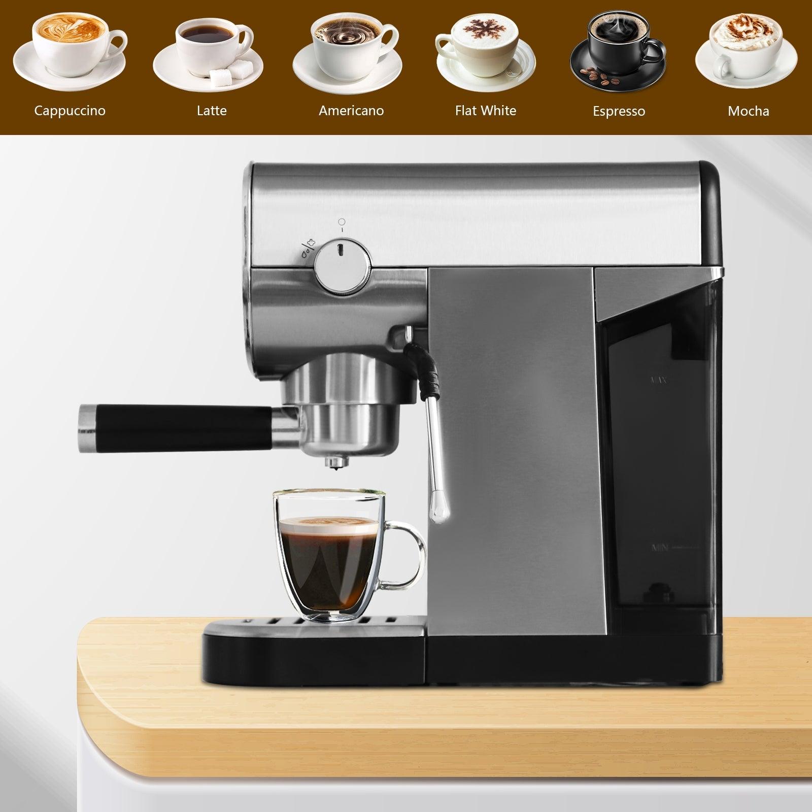 Espresso Machine 20-Bar Pump Manual Coffee Maker with Milk Frother Steam Wand - Luckyermore