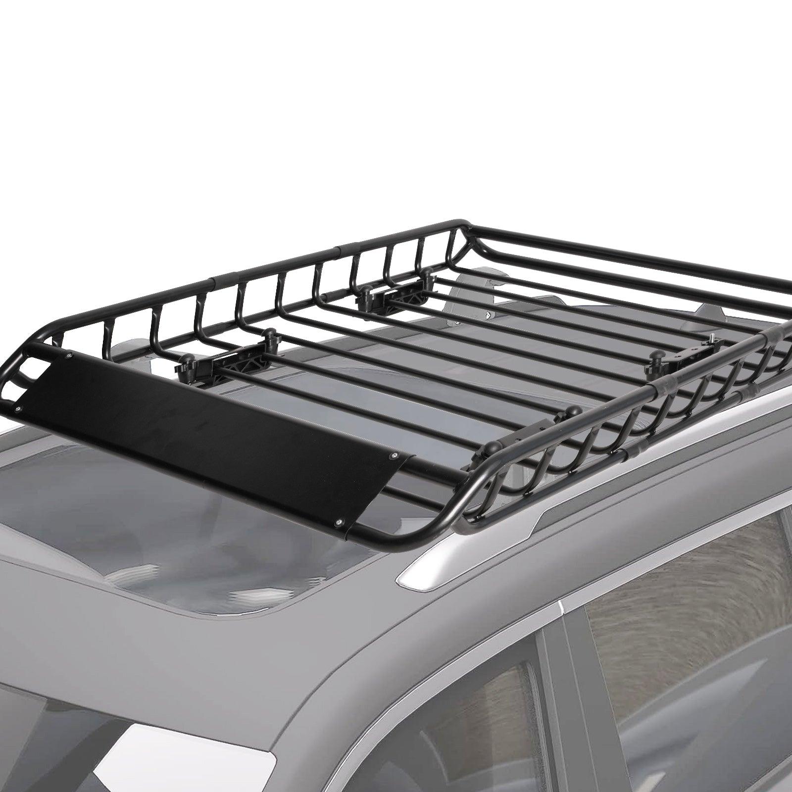 LUCKYERMORE 45.8"x 36.2" Universal Roof Rack Basket Rooftop Cargo Rack Luggage Holder for SUV Truck and Car, Black
