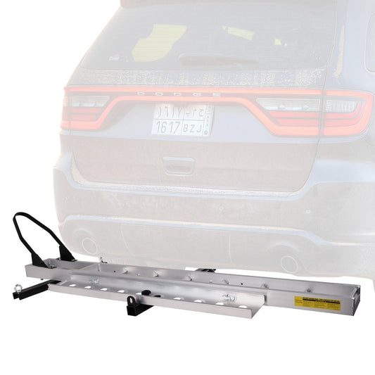 Hitch Mount Motorcycle Carrier Dirt Bike Scooter Carrier with Loading Ramp Wheel Lock