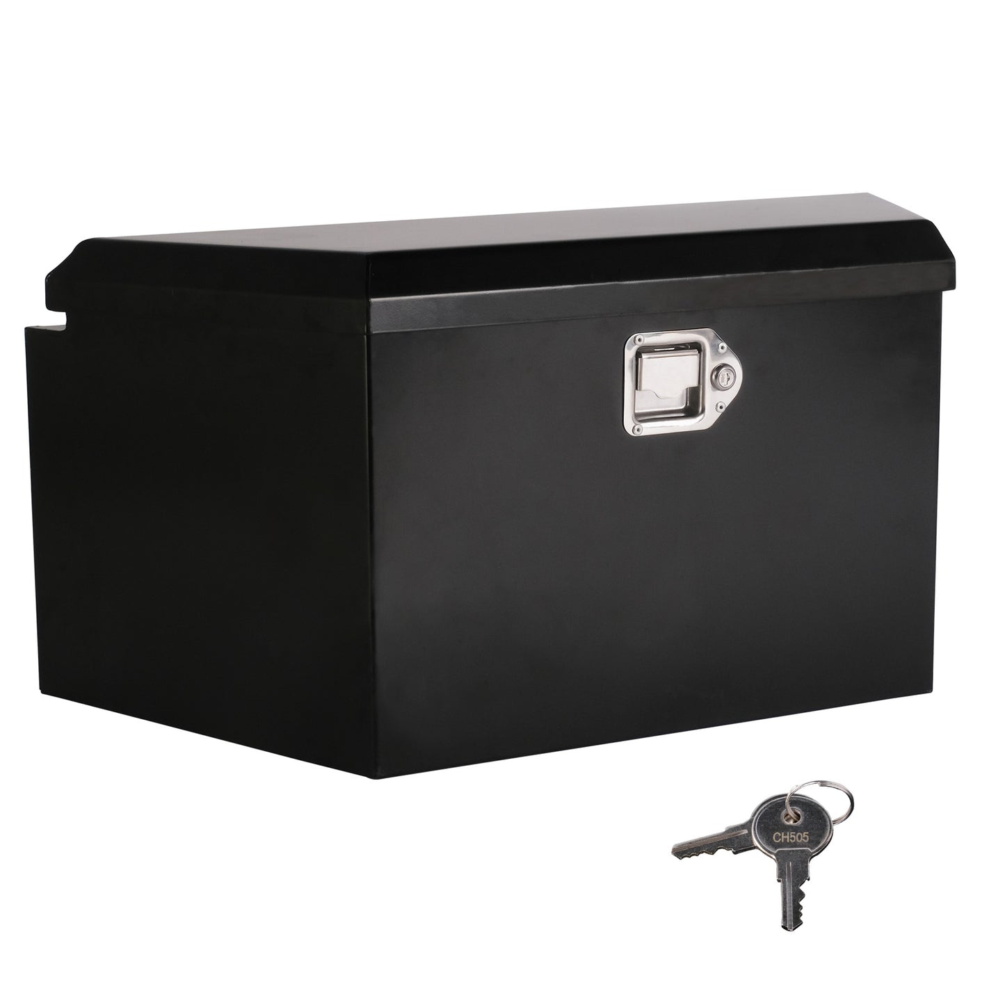 34" Trailer Tongue Box Steel Truck Tool Cargo Storage Box Storage Organizer with Lock, Black