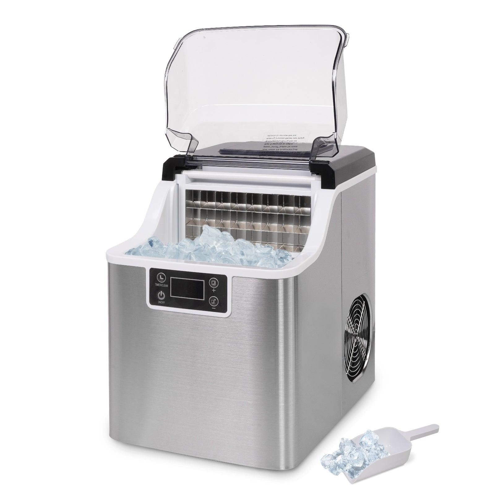 48.5lbs/24H 2 in 1 Compact Water Ice Maker with Ice Scoop Basket Self-Cleaning Timer