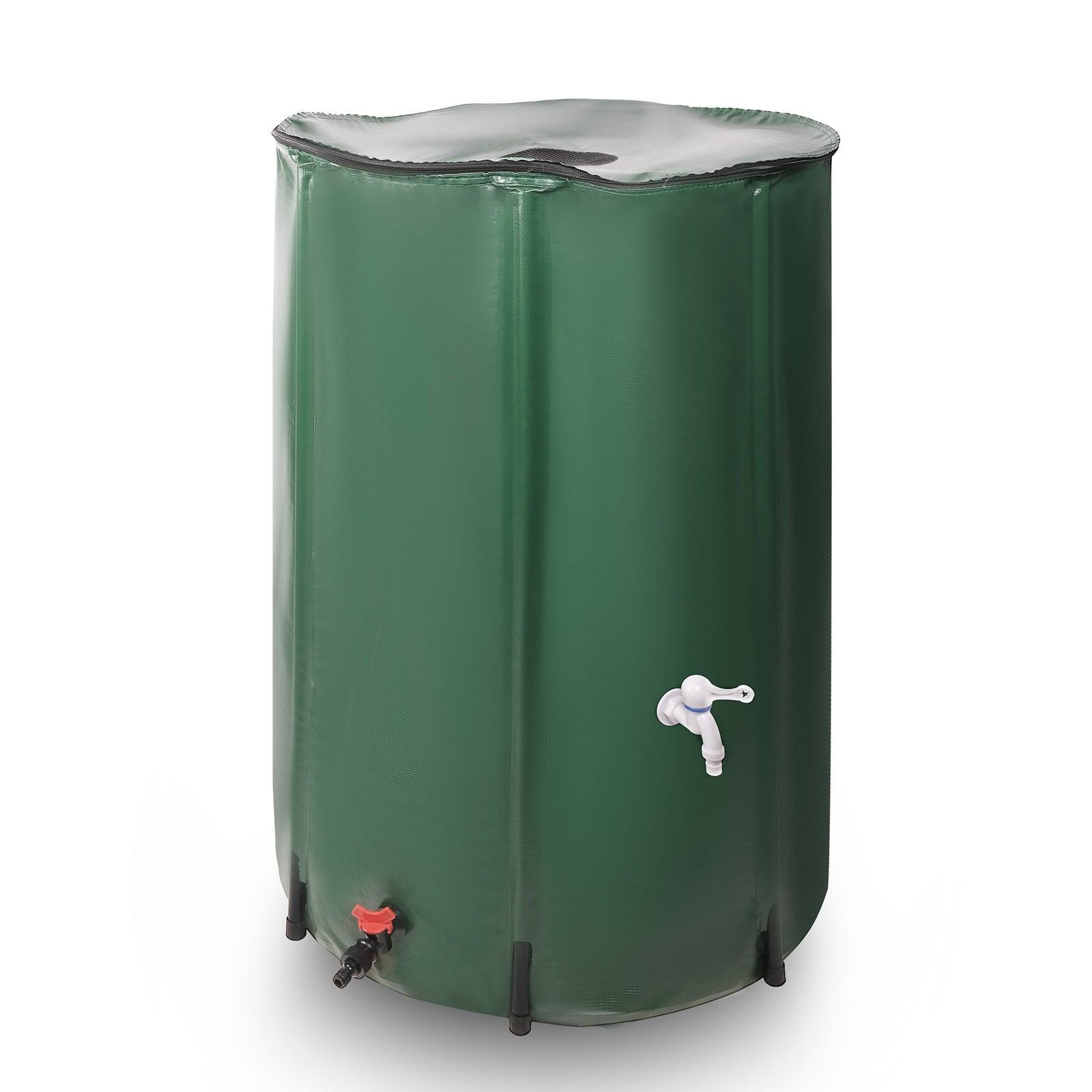 Rain Barrel Water Collector Rainwater Storage Container 100 Gallon, Green - Luckyermore