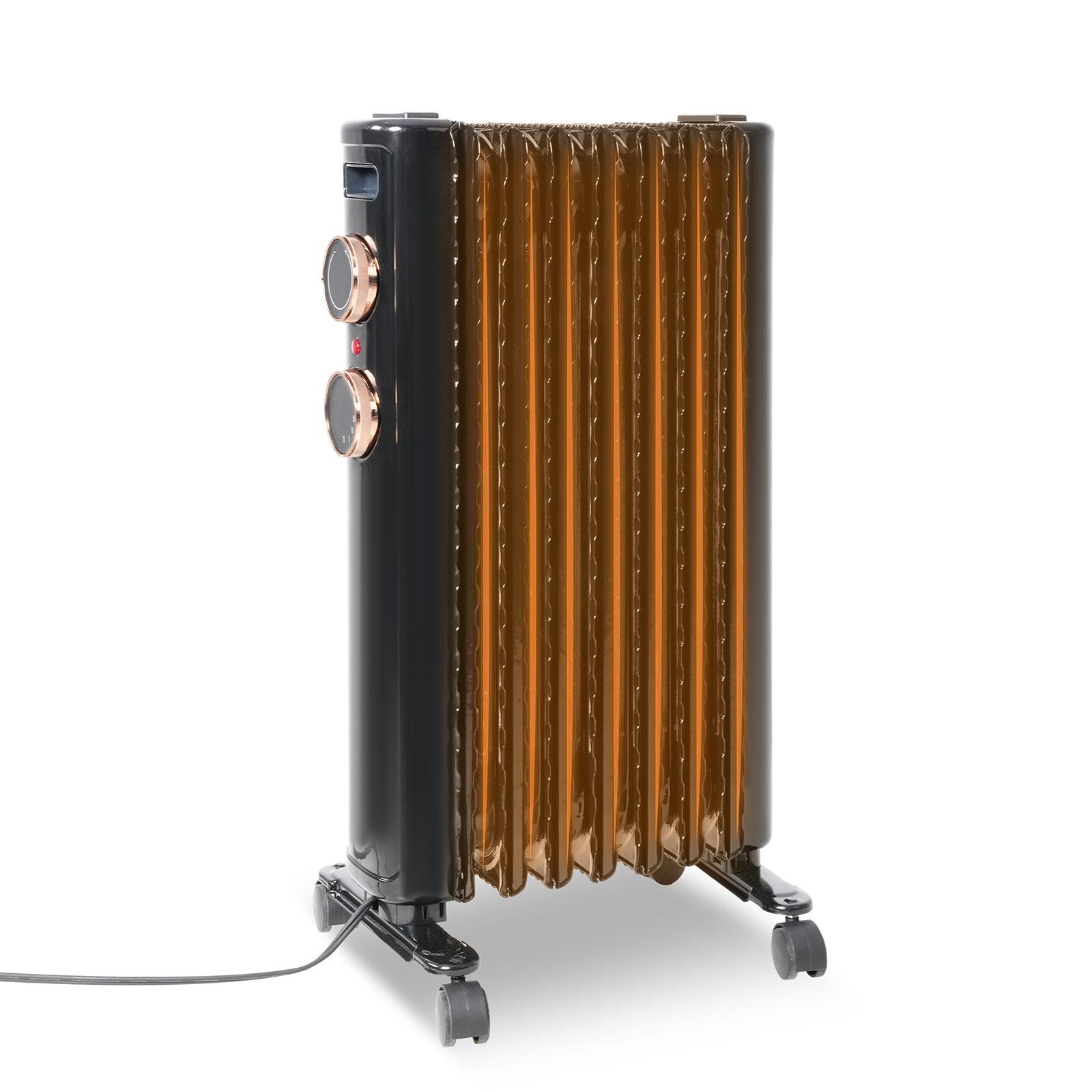 LUCKYERMORE 1500W Oil Filled Radiator Heater with 3 Heating Modes Portable Electric Space Heater, Black