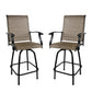 Set of 2 Patio Swivel Bar Stools Outdoor Bar Height Patio Stools Bar Chairs with High Back and Armrest