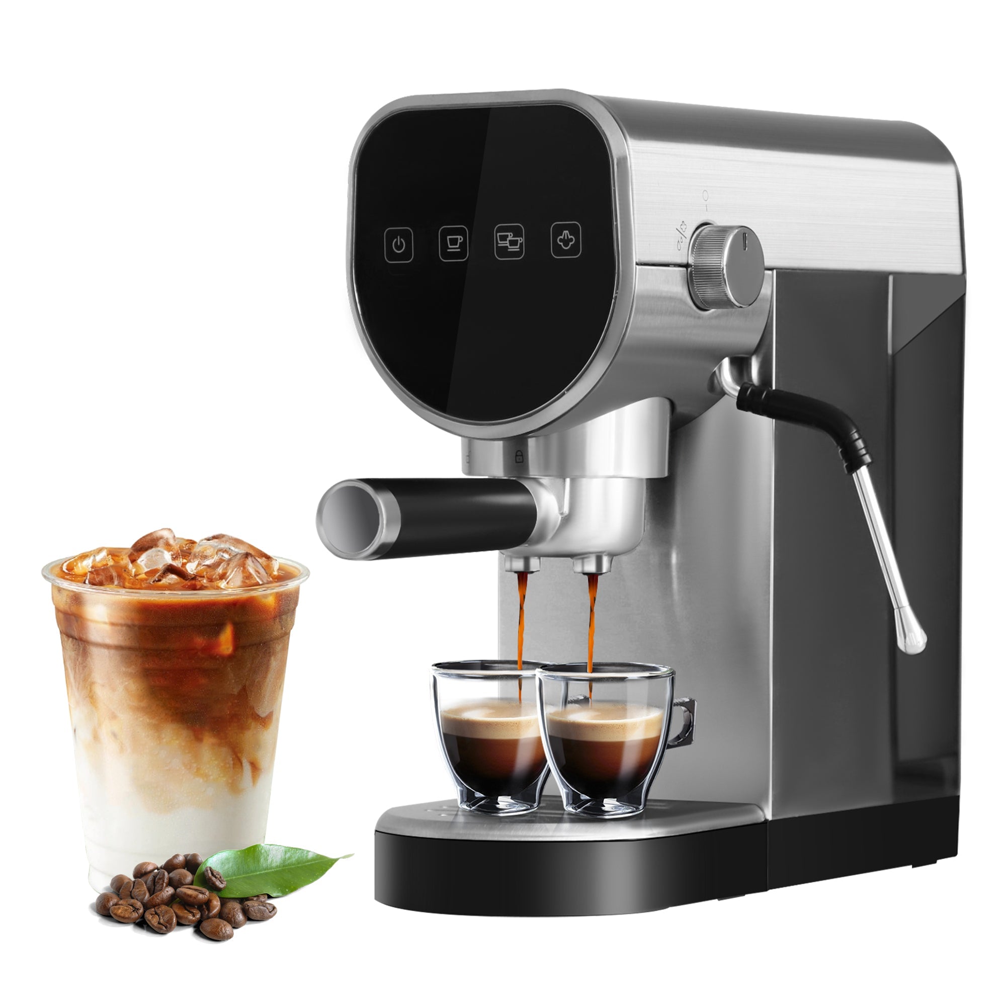 Espresso Machine 20-Bar Pump Manual Coffee Maker with Milk Frother Steam Wand