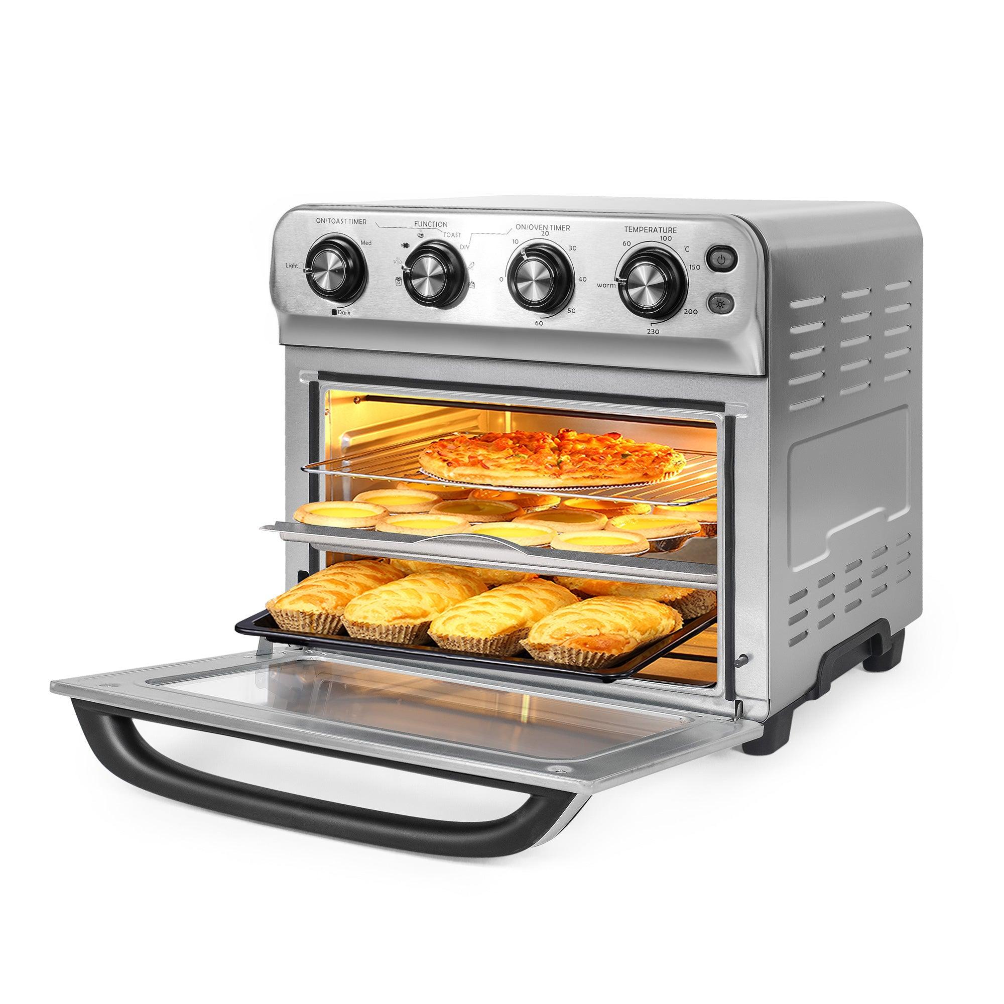 Air Fryer Toaster Oven 24QT Airfryer 8 Fuctions Knob Control, Fits 12" Pizza, 6 Slice Toast, Countertop Convection Oven - Luckyermore