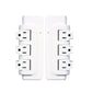 Set of 2 Portable Rotating Power Strip 3 Outlets with Surge Protector for Home Office Travel