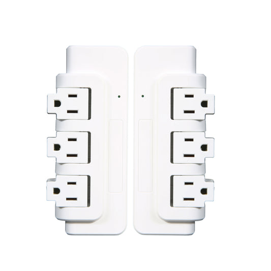 Set of 2 Portable Rotating Power Strip 3 Outlets with Surge Protector for Home Office Travel