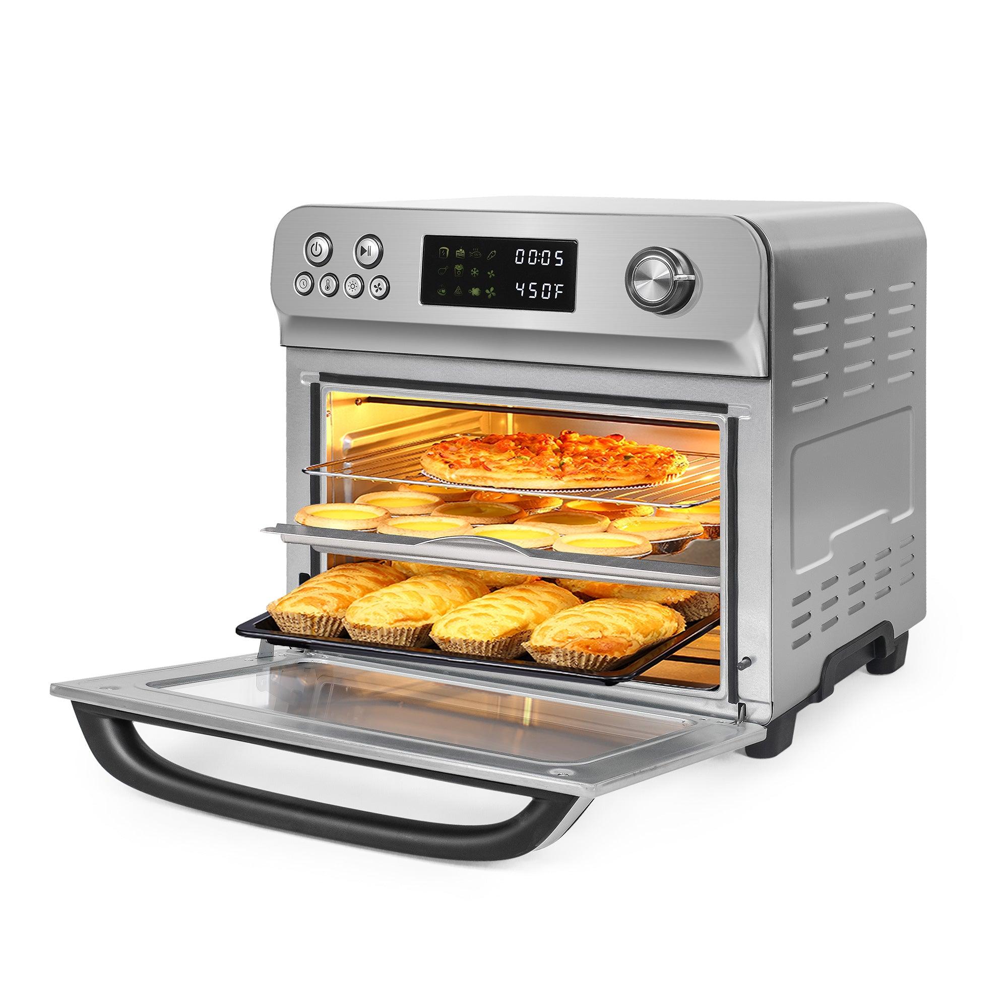Air Fryer Toaster Oven 24QT Airfryer 10 Fuctions Mechanical Control, Fits 12" Pizza, 6 Slice Toast, Countertop Convection Oven - Luckyermore