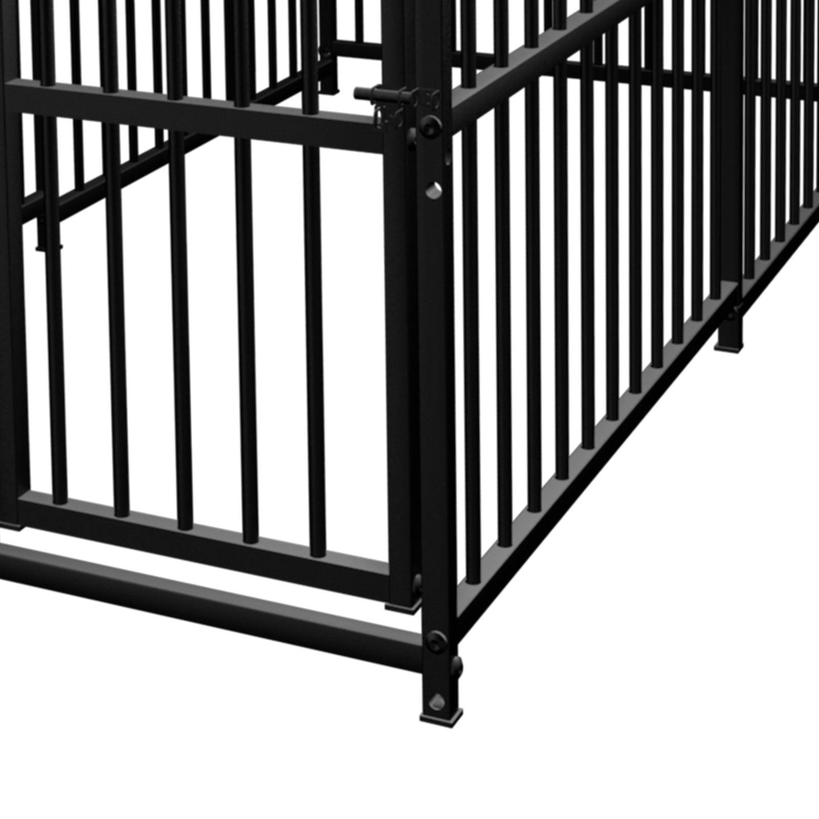 7.8'x4'x5' Large Dog Outdoor Kennel Pet Playpen with Waterproof Cover and Secure Lock, Black - Luckyermore
