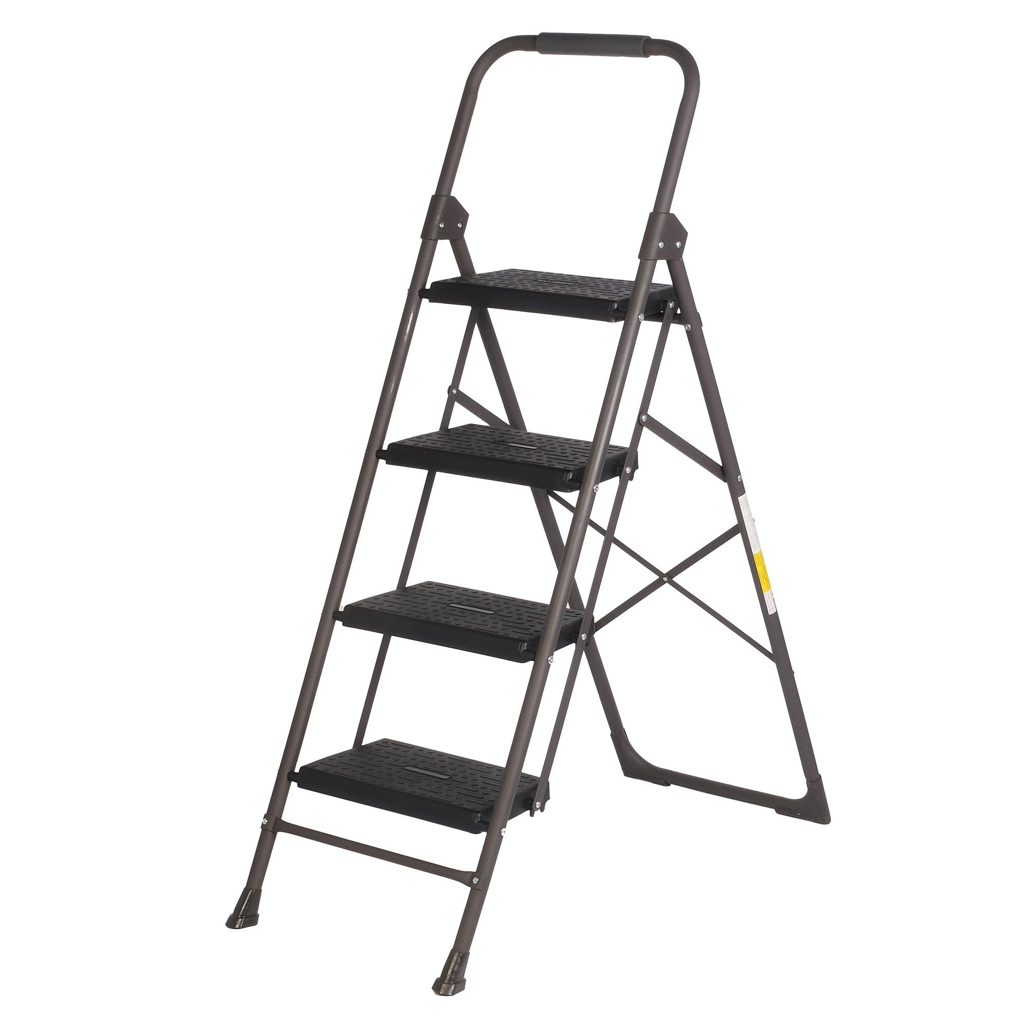 4 Step Portable Folding Ladder Step Stool with Wide Anti-Slip Pedal and Handgrip - Luckyermore