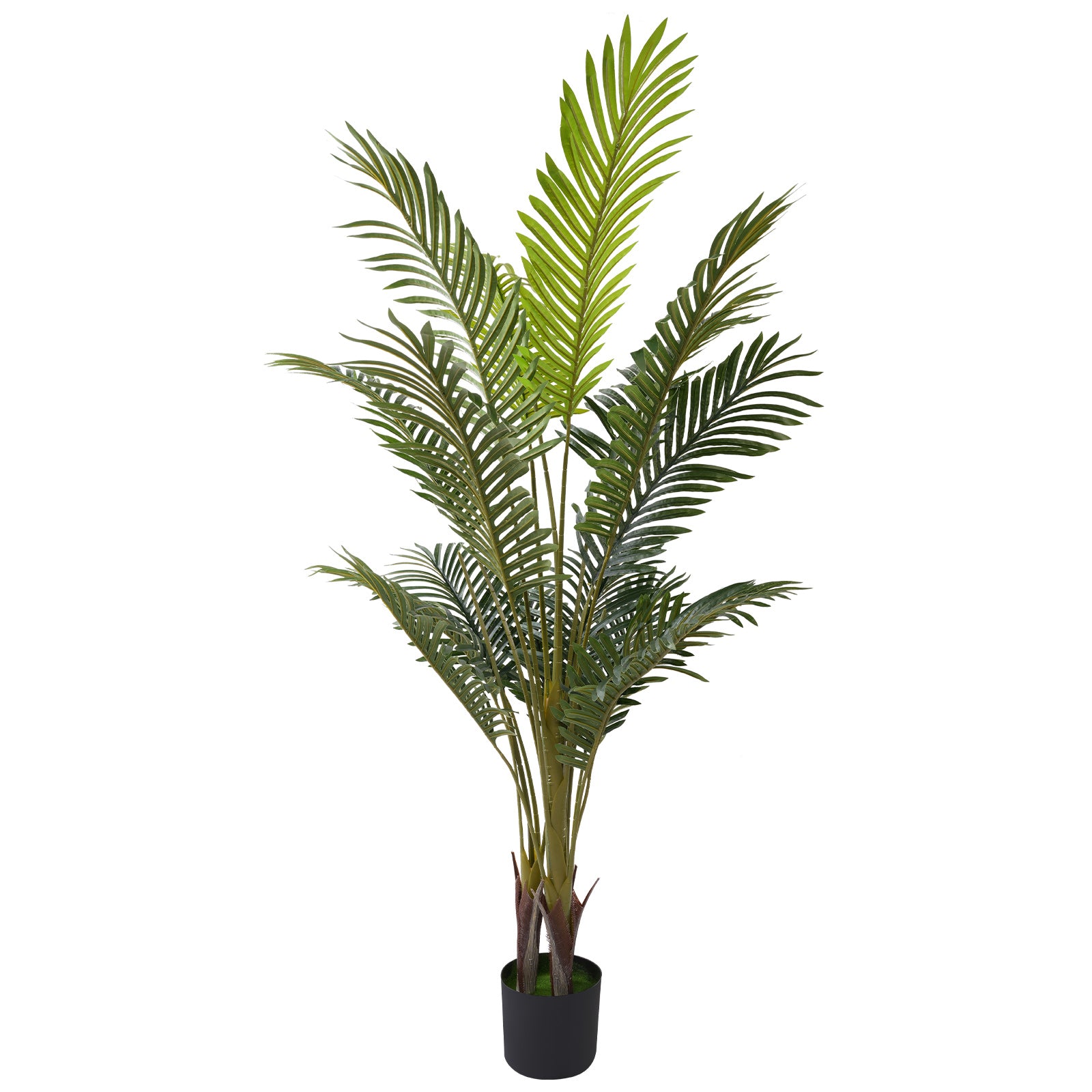 5.2ft Artificial Palm Tree Plant with 17 Decorative Leaves Faux Plant with Pot, Green