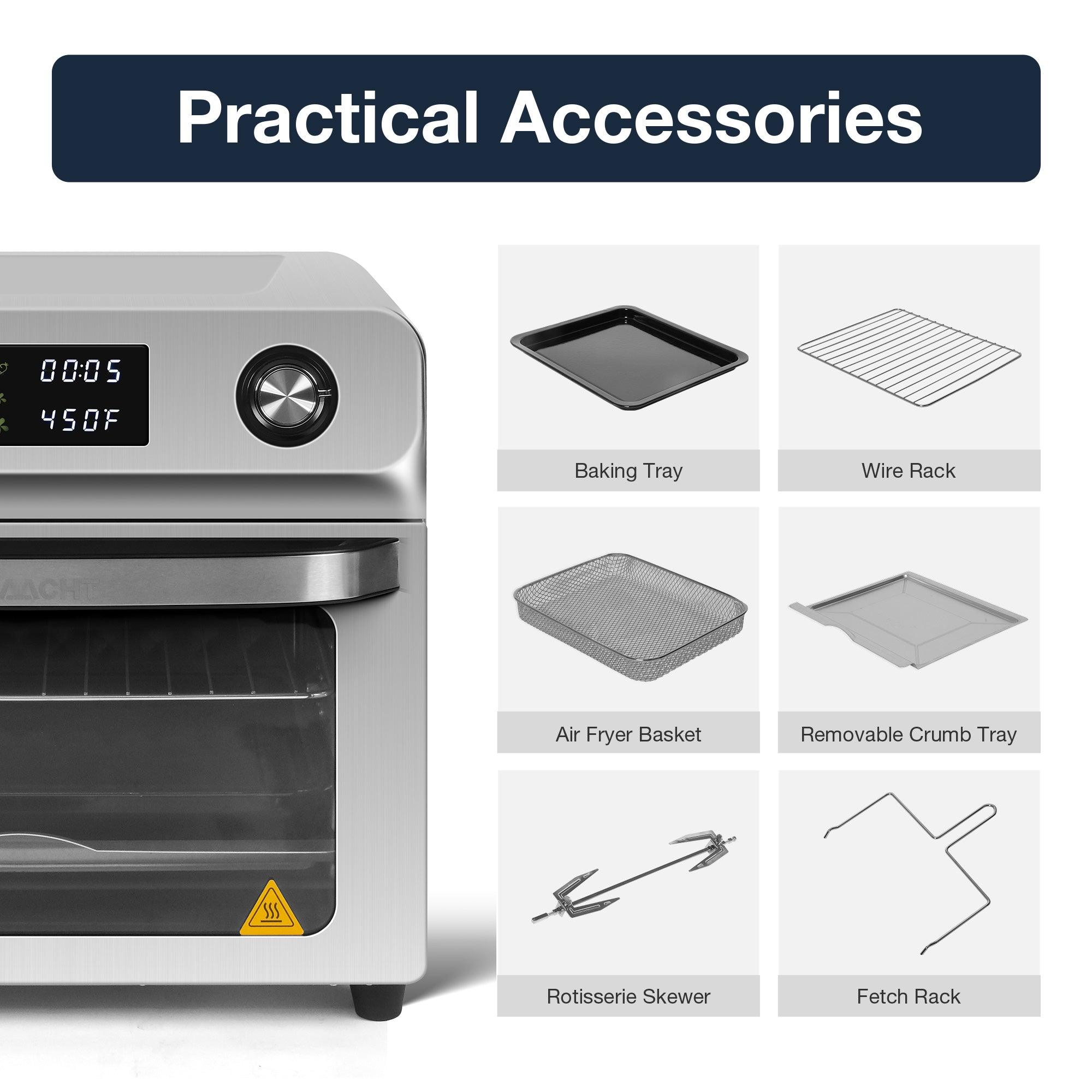 Air Fryer Toaster Oven 24QT Airfryer 10 Fuctions Mechanical Control, Fits 12" Pizza, 6 Slice Toast, Countertop Convection Oven - Luckyermore