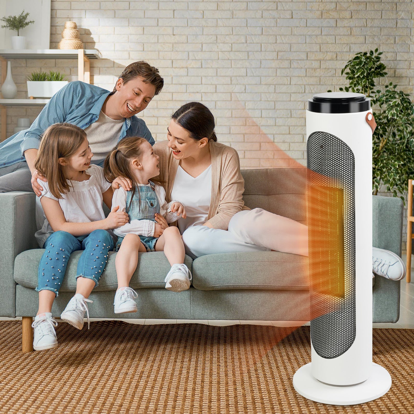 1500W Space Heater with Remote Ceramic Tower Space Heater 3 Modes 24h Timer