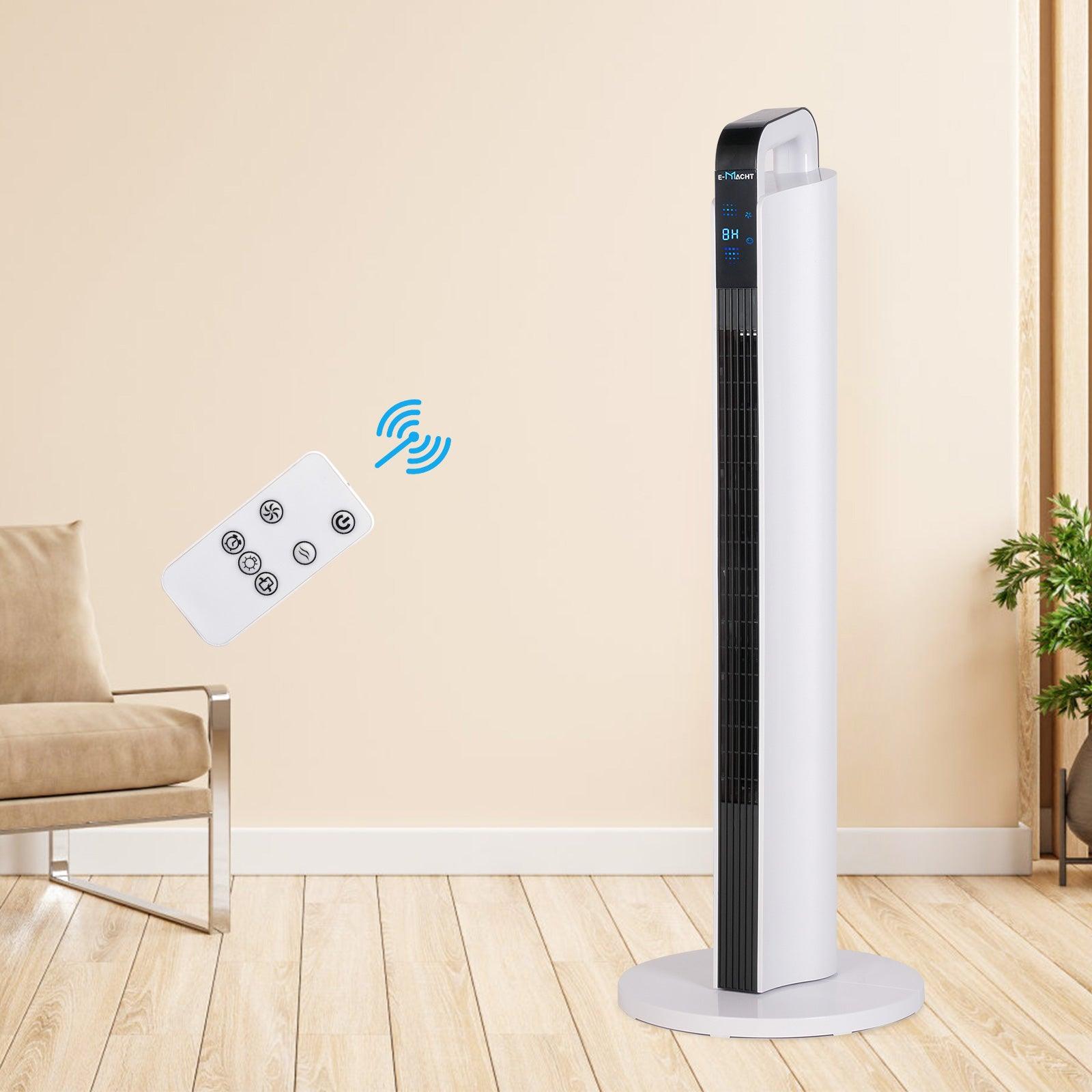 35" Standing Fan with Remote, Bladeless Fan with LED Display & 8H Timer for Home Bedroom Office - Luckyermore