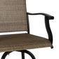 Set of 2 Patio Swivel Bar Stools Outdoor Bar Height Patio Stools Bar Chairs with High Back and Armrest